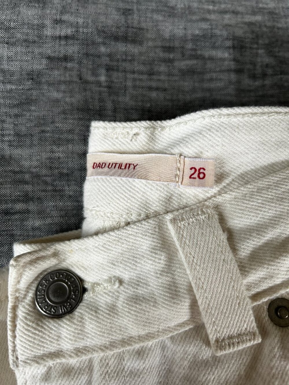 Levi's Dad Utility Women's Pants 26 Cotton White